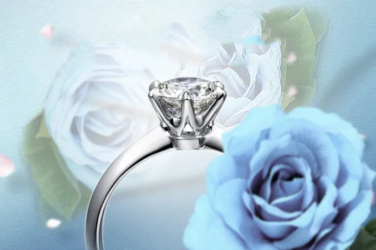 Hot New Luxury 925 Sterling Silver 1-3 Ct Real Moissanite Rings