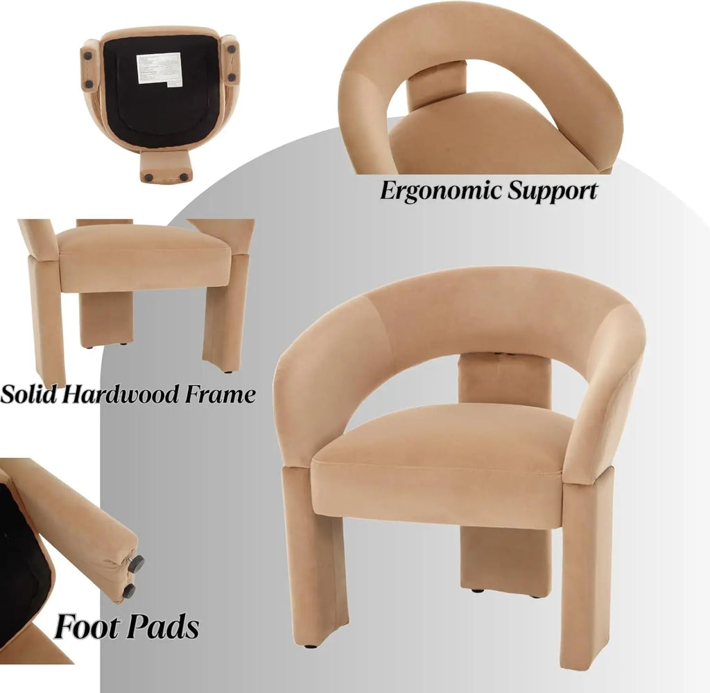 Round Barrel Back Velvet Armchair