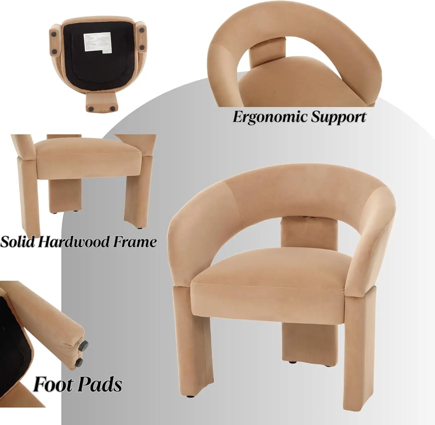 Round Barrel Back Velvet Armchair