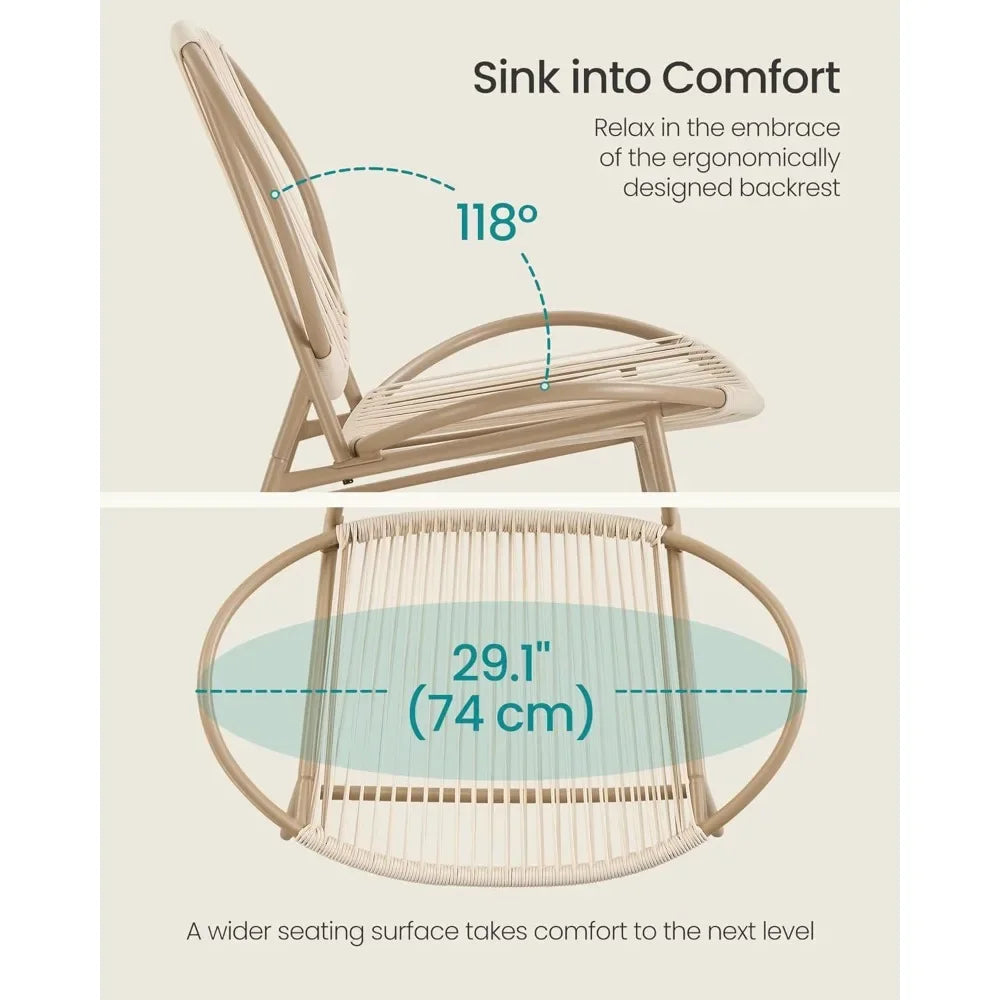 Customizable-Patio Furniture Set 3 Pieces, Garden Bistro Acapulco Chairs, Outdoor Seating, Side Table And 2 Chairs, Indoor And Outdoor