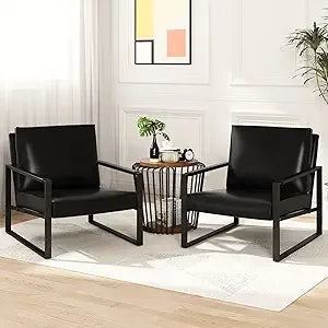 Leather Accent Chair/Set of 2