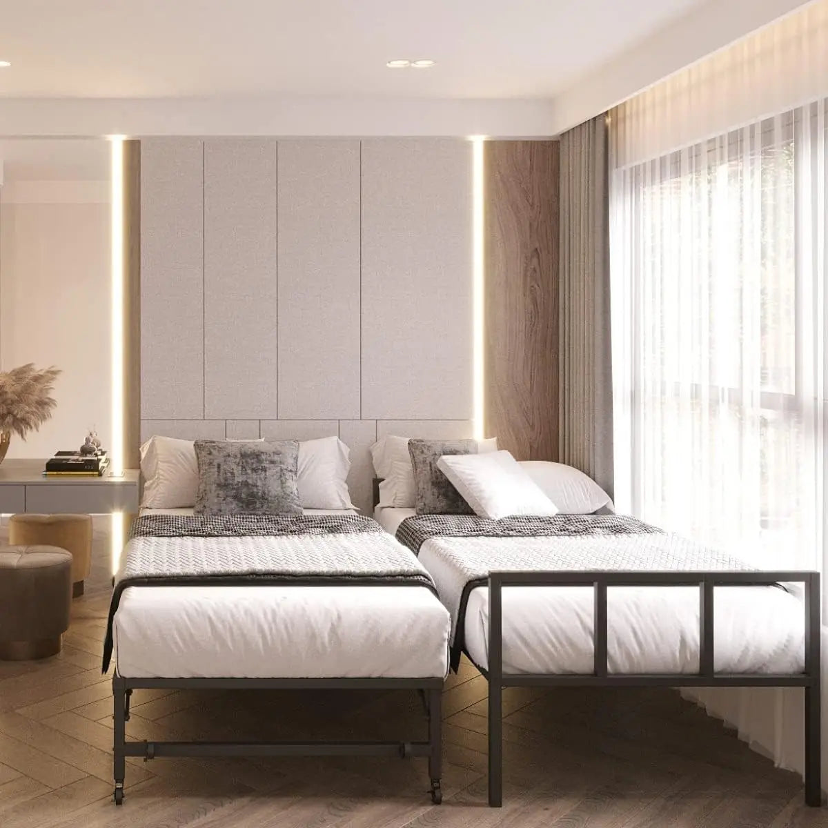 Twin Daybed and Fold- Up Trundle Set, Mattresses Sold Separately