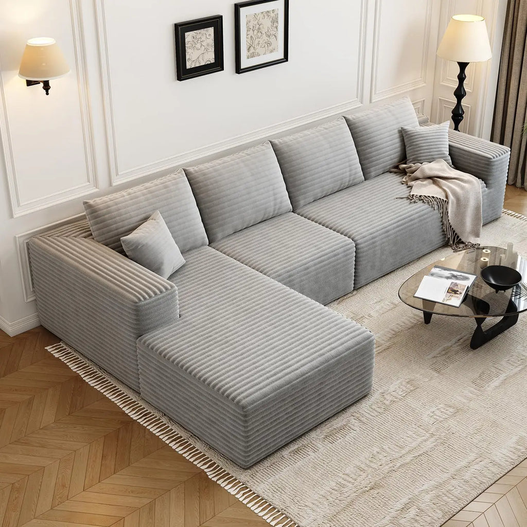 Cloud Modular Sectional Sofa Couch with L-Shape Chaise, Upholstered Couches for Living Room/ Bedroom