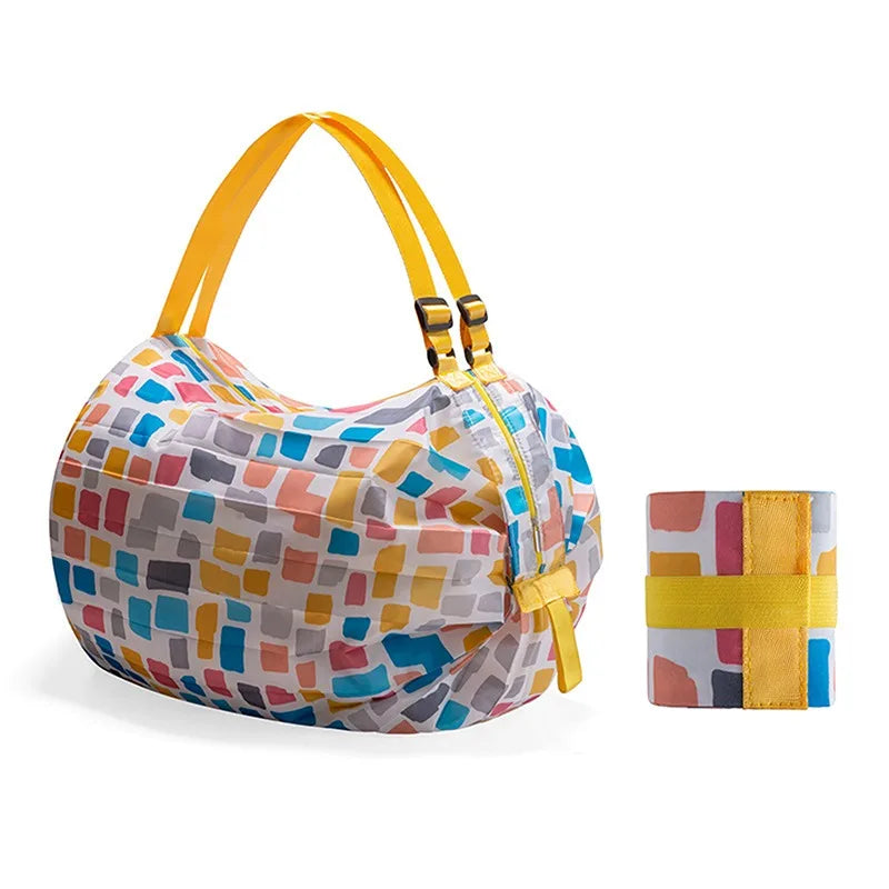 Foldable Storage Bag With Handle/ Portable Travel Camouflage Handbags/ Large Capacity Shopping Bag
