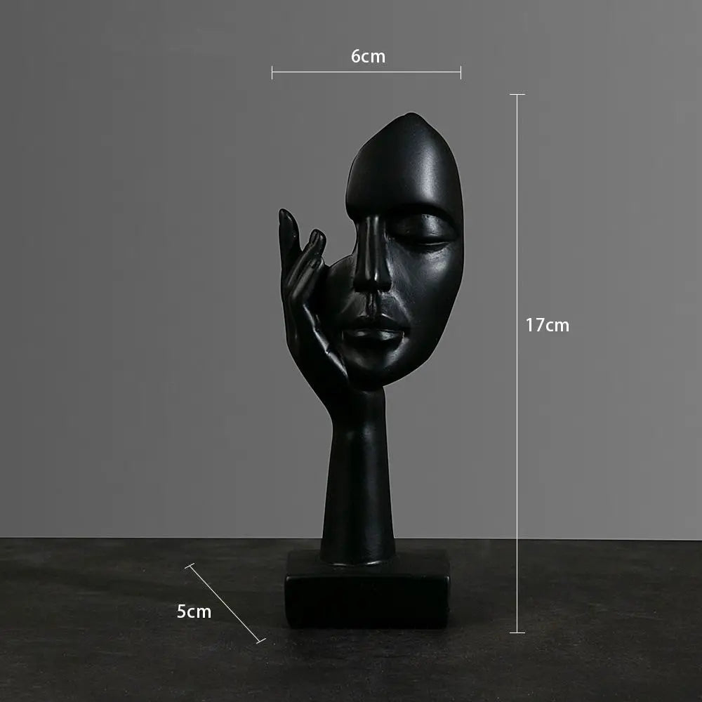 Nordic Resin Abstract Statue/ Desktop Ornaments Sculpture Figurines Face/ Character Light Luxury/ Art Crafts/ Office Home Decor