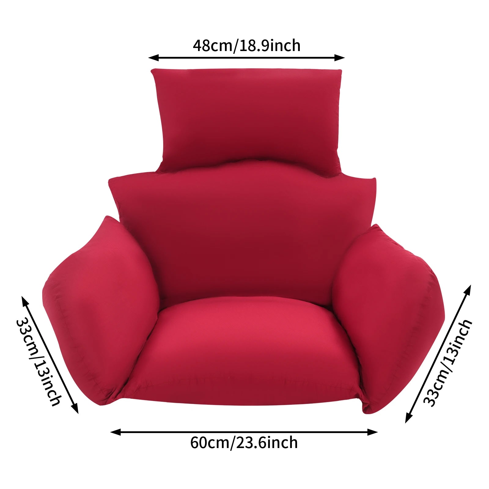 Egg Chair Cushion Hanging Basket Swing/ Cushion Indoor and Outdoor Rocking Chair/Pad Burgundy