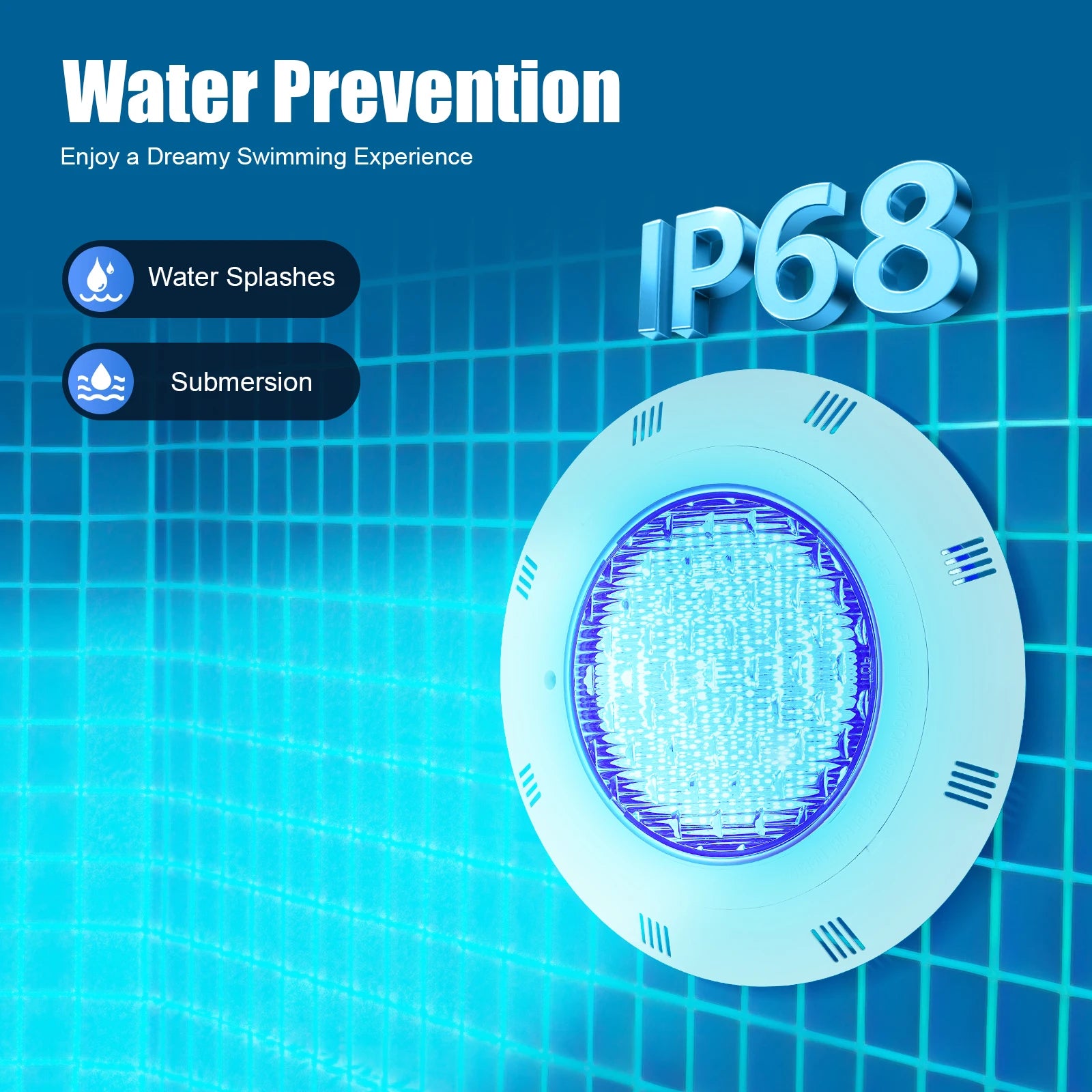 45W & 36W RGB LED Pool Light IP68 Waterproof 460/360 LEDs 2500/3600lm Remote Control for Swimming Pool/ Fountain/ Pond