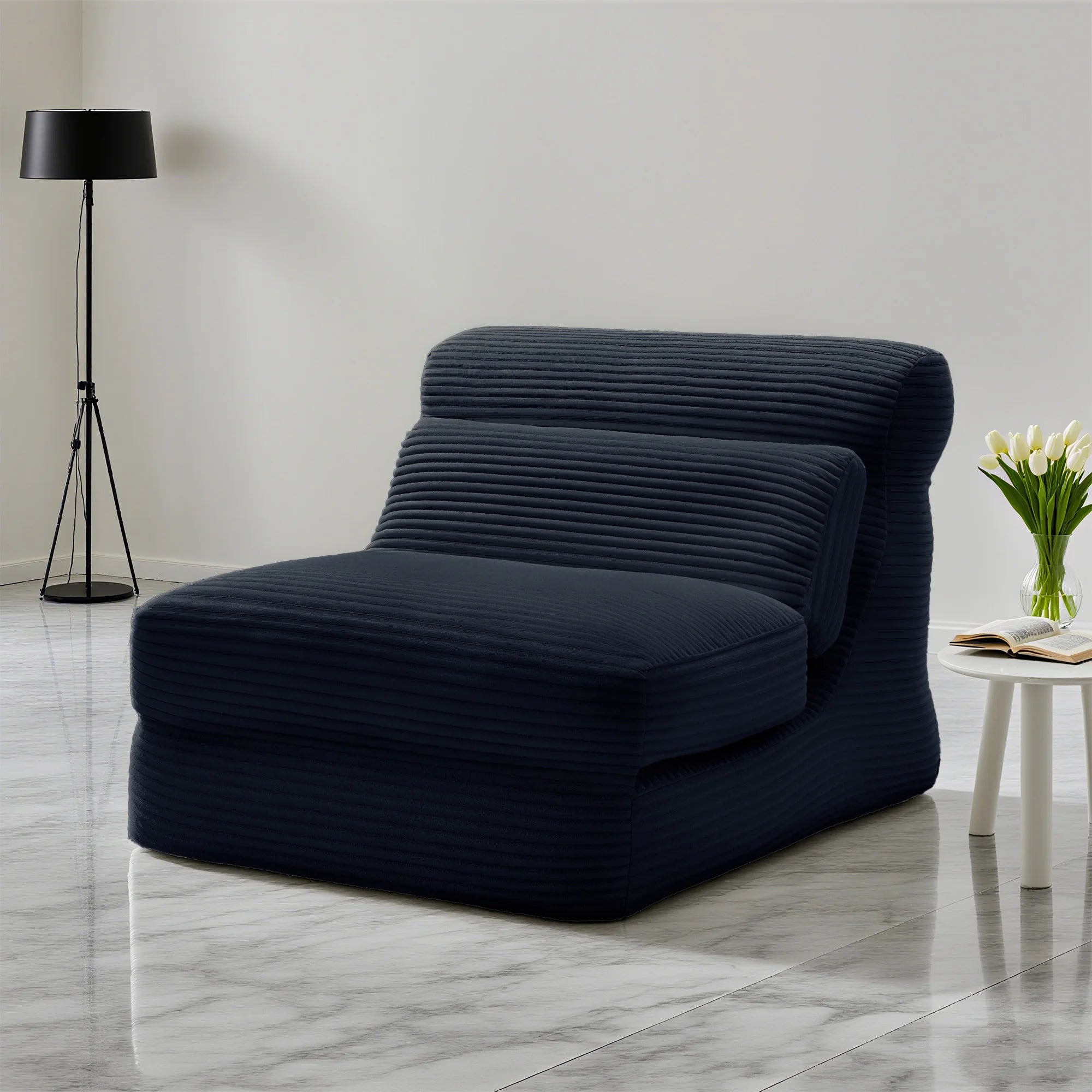 Ergonomic Folding Sofa Bed/ Modern Corduroy , Convertible Comfy Sleeper Chair for Bedroom