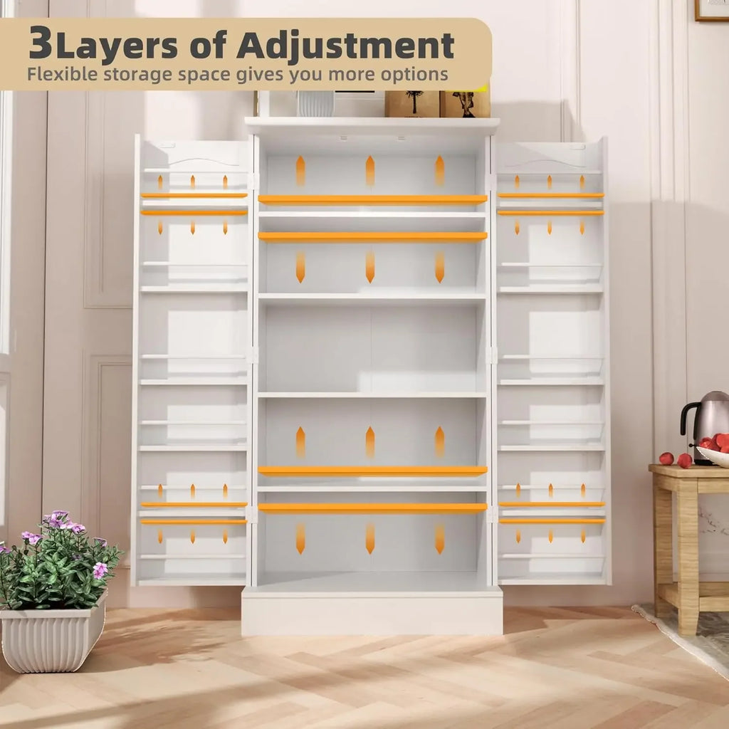 Kitchen Pantry Cabinet, Pantry Storage Cabinet with Adjustable Shelves and Drawer, Sideboard Buffet Cupboards/ Storage Shelf