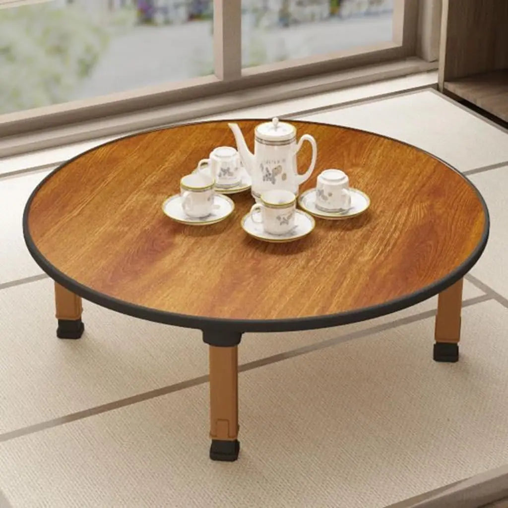Folding Round Japanese-Style Tea/ Coffee Low Table, Foldable Dining Table, Study Table, Small Desk