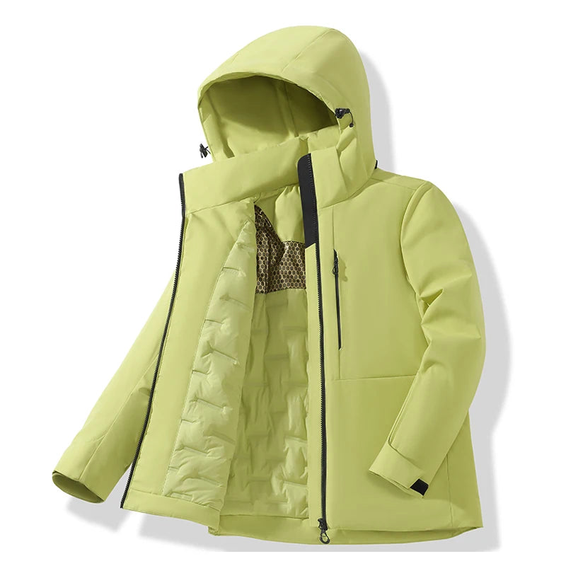 JNLN Unisex Waterproof Fleece Jackets /Winter Windproof Thermal Windbreaker Men and Women Hiking, Camping, Skiing, Climbing Raincoat