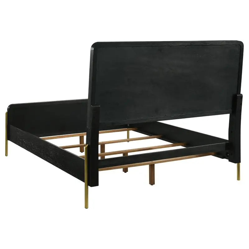 5-Piece Eastern King Bedroom Set in Black and Natural Finish