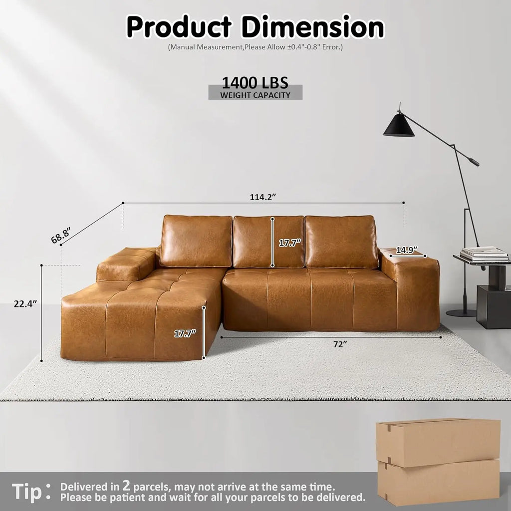 Sectional Cloud Couch for Living Room, Modular Floor Sofa with Plush Corduroy