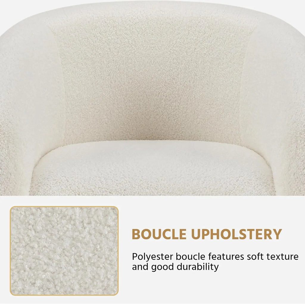 Barrel Chairs, Furry Accent Chairs, Sherpa Chairs with Soft Padded Armrest, Fuzzy Club Chairs for Living Room, Bedroom, Waiting Room