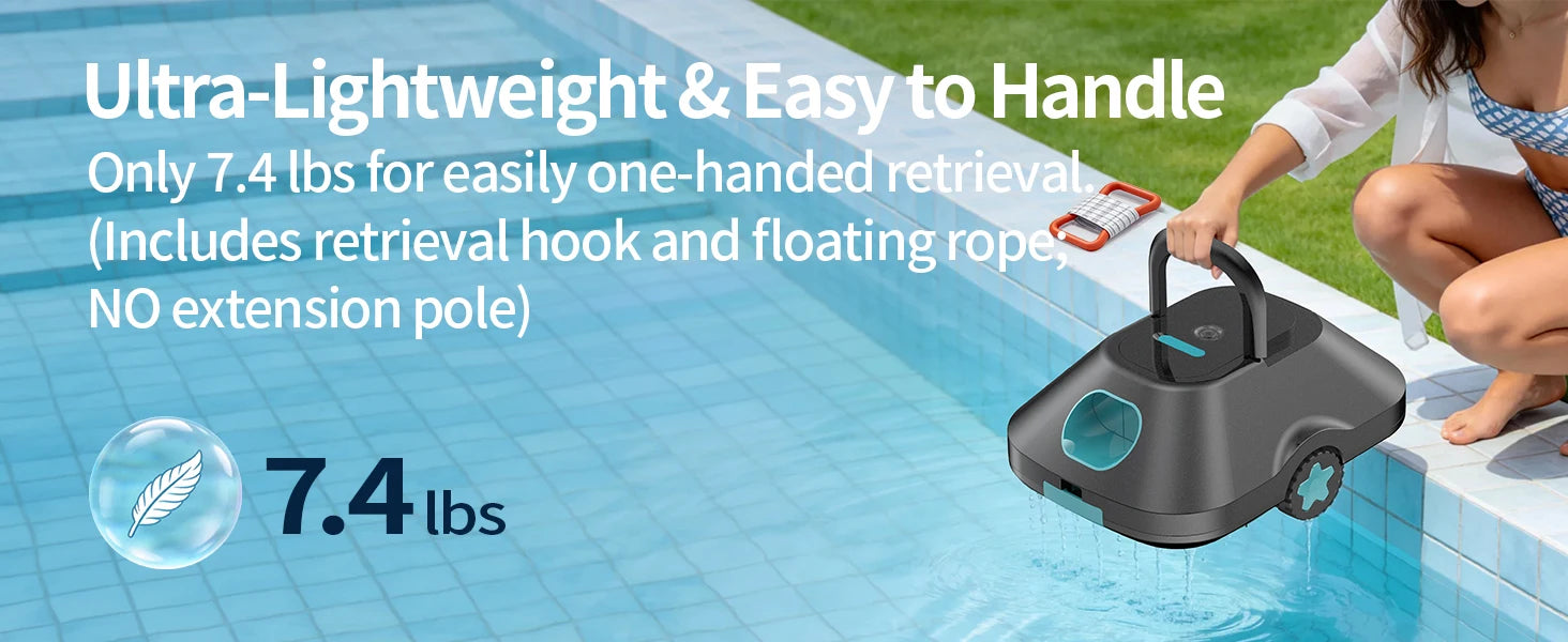 2026 Upgraded Robotic Pool Cleaner/ 210 Mins Runtime/ Smart Path Planning/Auto-Parking Automatic Pool Vacuum for Above Ground/ Inground Pools, 2200 Sq .Ft Coverage