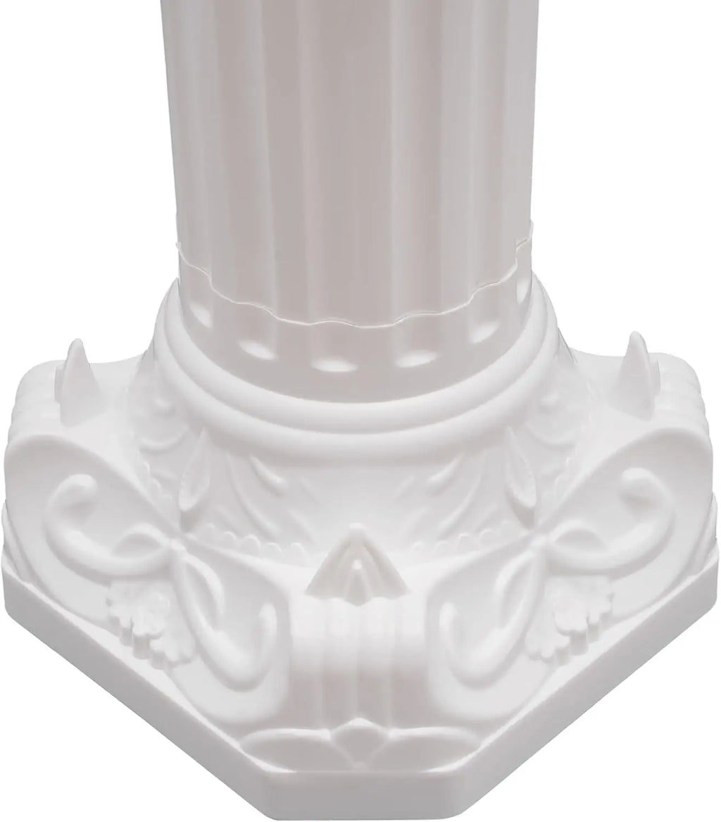 2 Pcs White Roman Pillars for Wedding Backdrops, Decorative Columns, 34.65" Flower Pot Columns/ Decor Stand for Events, Parties, Garden