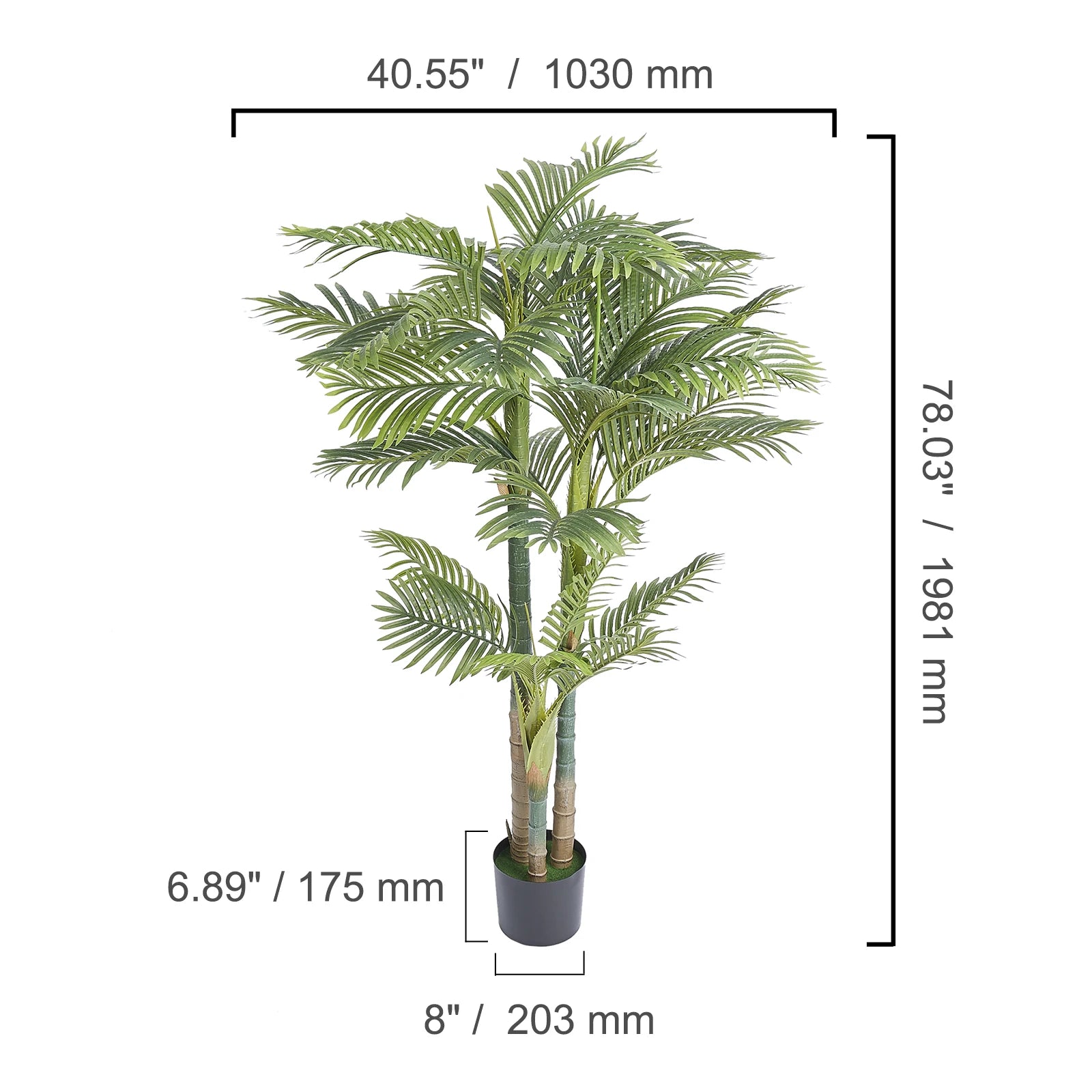 Artificial Palm Tree 4/5/6 FT Faux Plant /Secure PE Material & Anti-Tip Tilt Protection/ Low-Maintenance Plant for Home