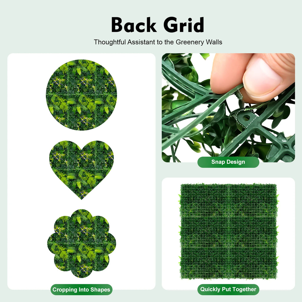6PCS 60x40cm Artificial Grass Backdrop Wall, Greenery Walls，Greenery Backdrop for Indoor/Outdoor, Wedding, Garden, Home