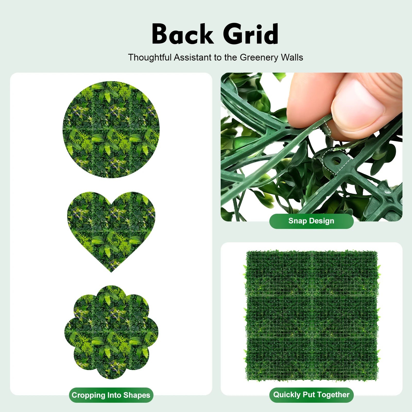 6PCS 60x40cm Artificial Grass Backdrop Wall, Greenery Walls，Greenery Backdrop for Indoor/Outdoor, Wedding, Garden, Home