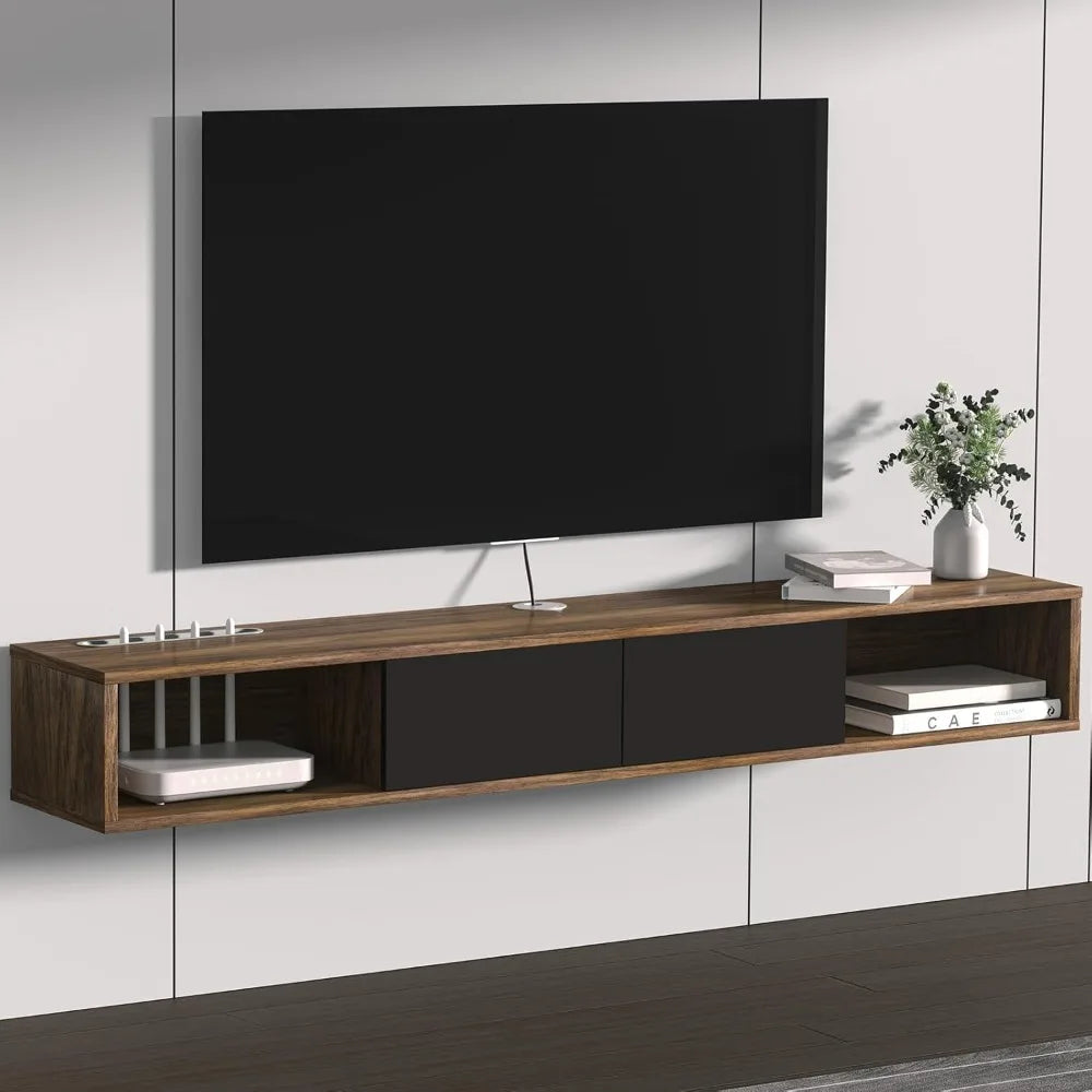 Space-Saving Wall-Mounted TV Stand with Storage for Entertainment Center, 47.24 Floating Shelf Cabinet