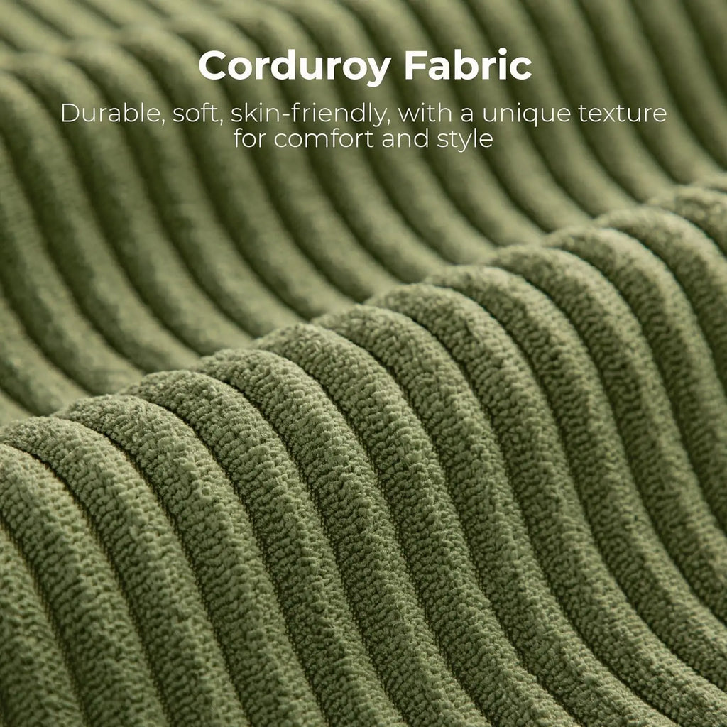 Convertible Sleeper Sofa Bed Floor Sofa 3-in-1 No Assembly, Foldable Mattress with Corduroy Upholstery Green, Dark Grey