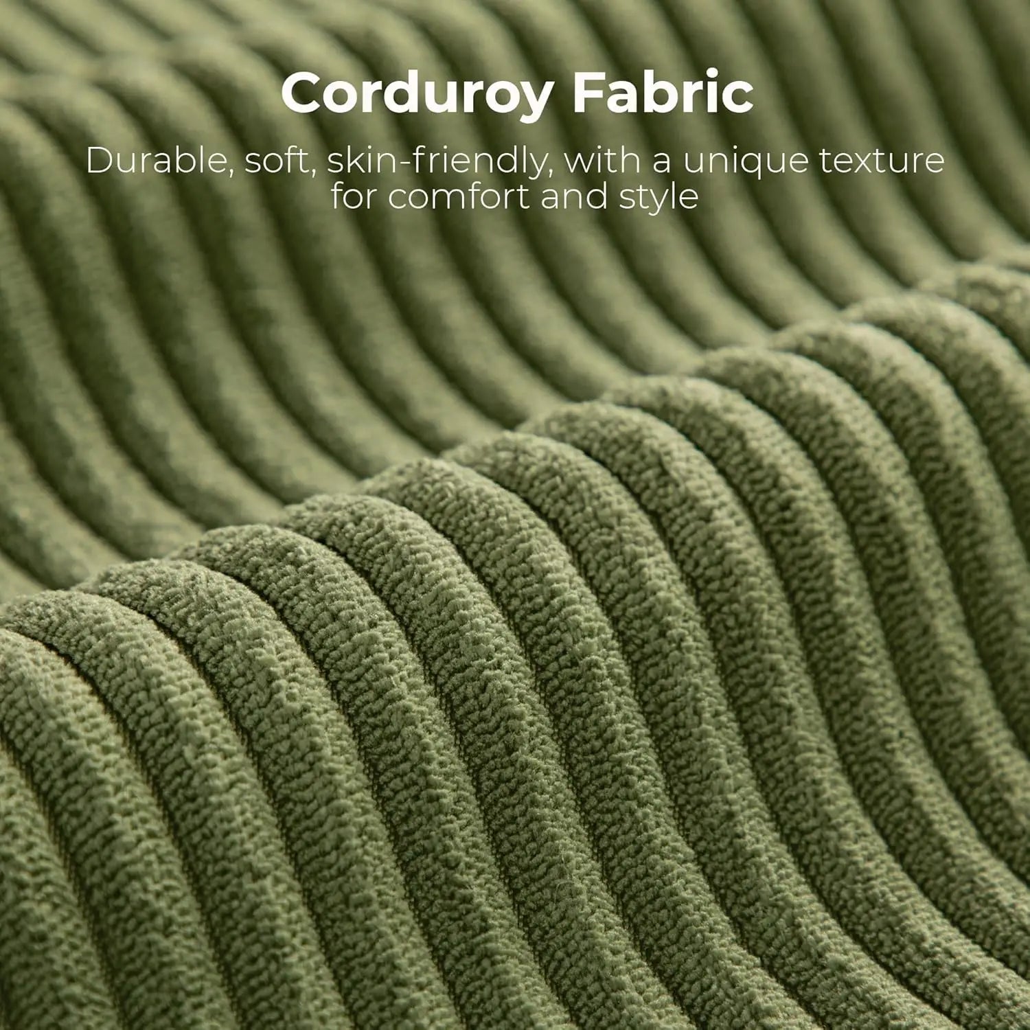 Convertible Sleeper Sofa Bed Floor Sofa 3-in-1 No Assembly, Foldable Mattress with Corduroy Upholstery Green, Dark Grey