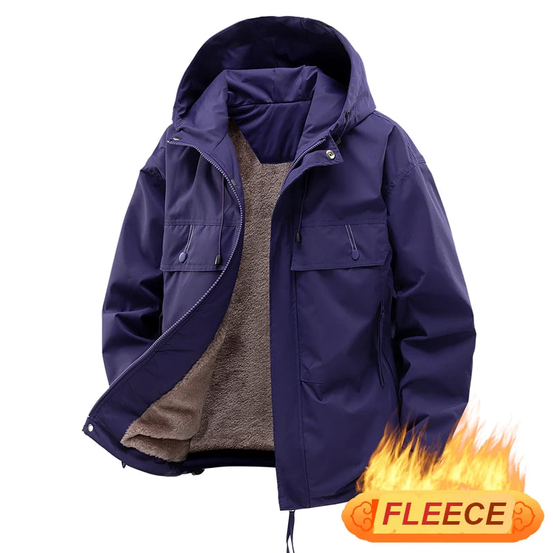 CHRLCK Unisex Hiking Fleece Waterproof Jackets Winter Windbreaker- Outdoor Camping ,Trekking Fishing Jacket/ Windproof Coat Autumn