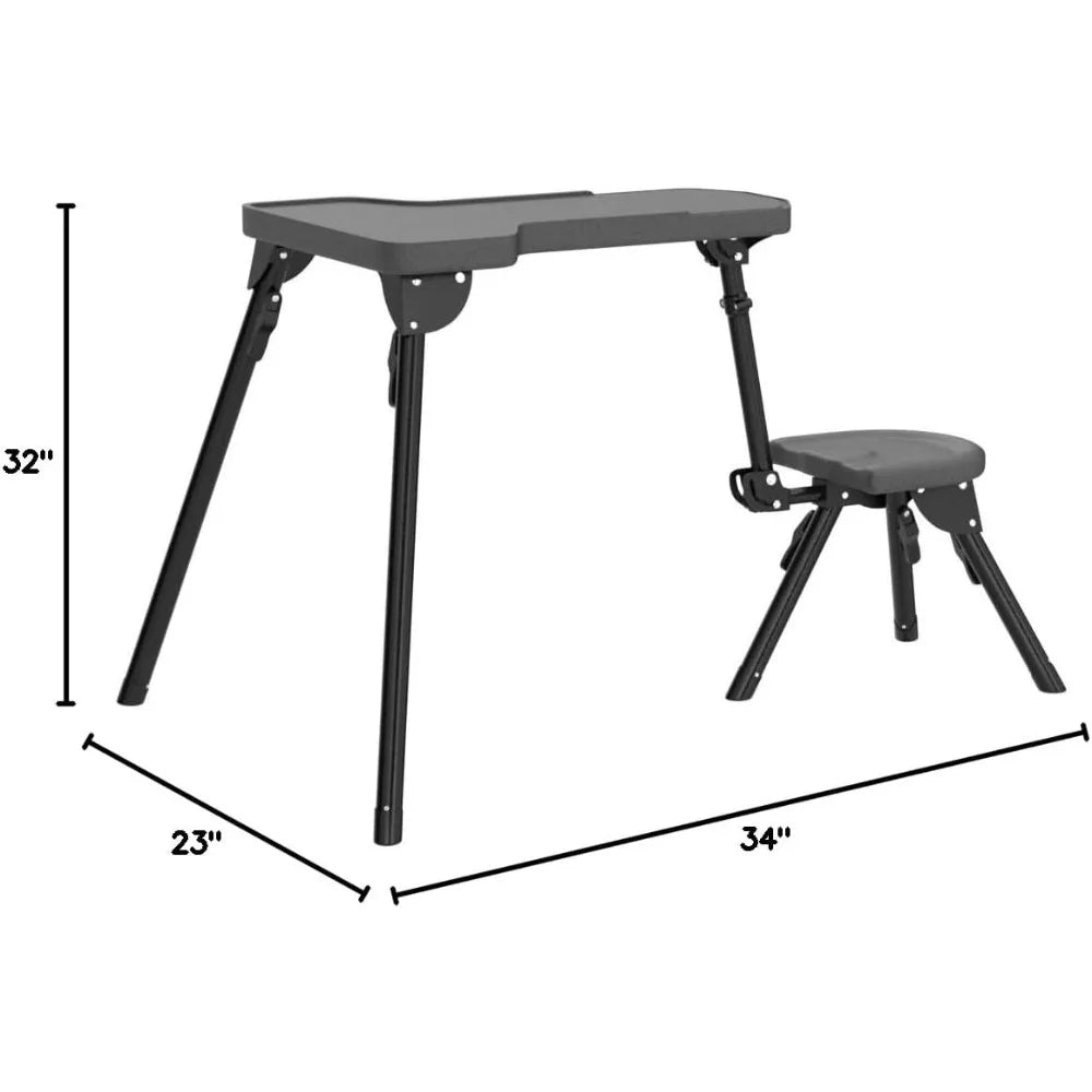 Stable Table Lite with Weatherproof Tabletop, Ambidextrous Seat and Fully Collapsible Design for Easy Transport and Outdoor