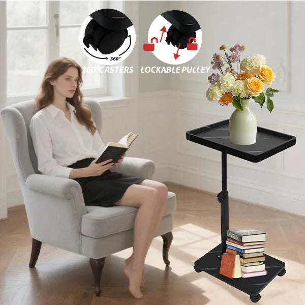 Sofa Side C Table Height Multifunctional Bathtub Tray Table for Home Living Room, Bedside Adjustable 360 Degree Rotating Bracket