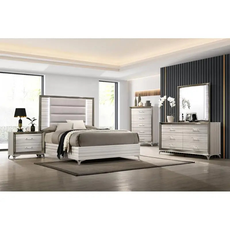 5PC White King Bedroom Set