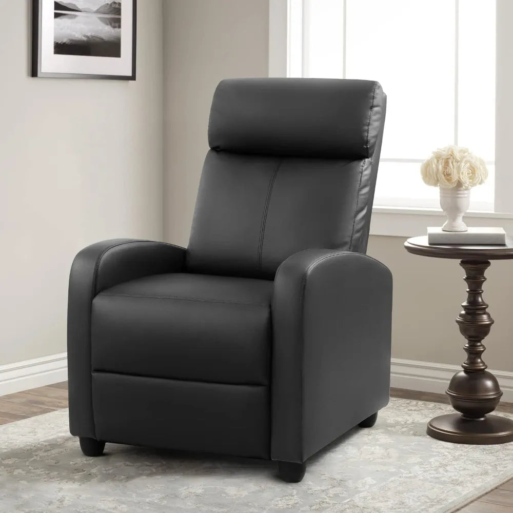Massage Recliner Chair Adjustable PU Leather Sofa with Footrest for Living Room/ Home Theater/Bedroom