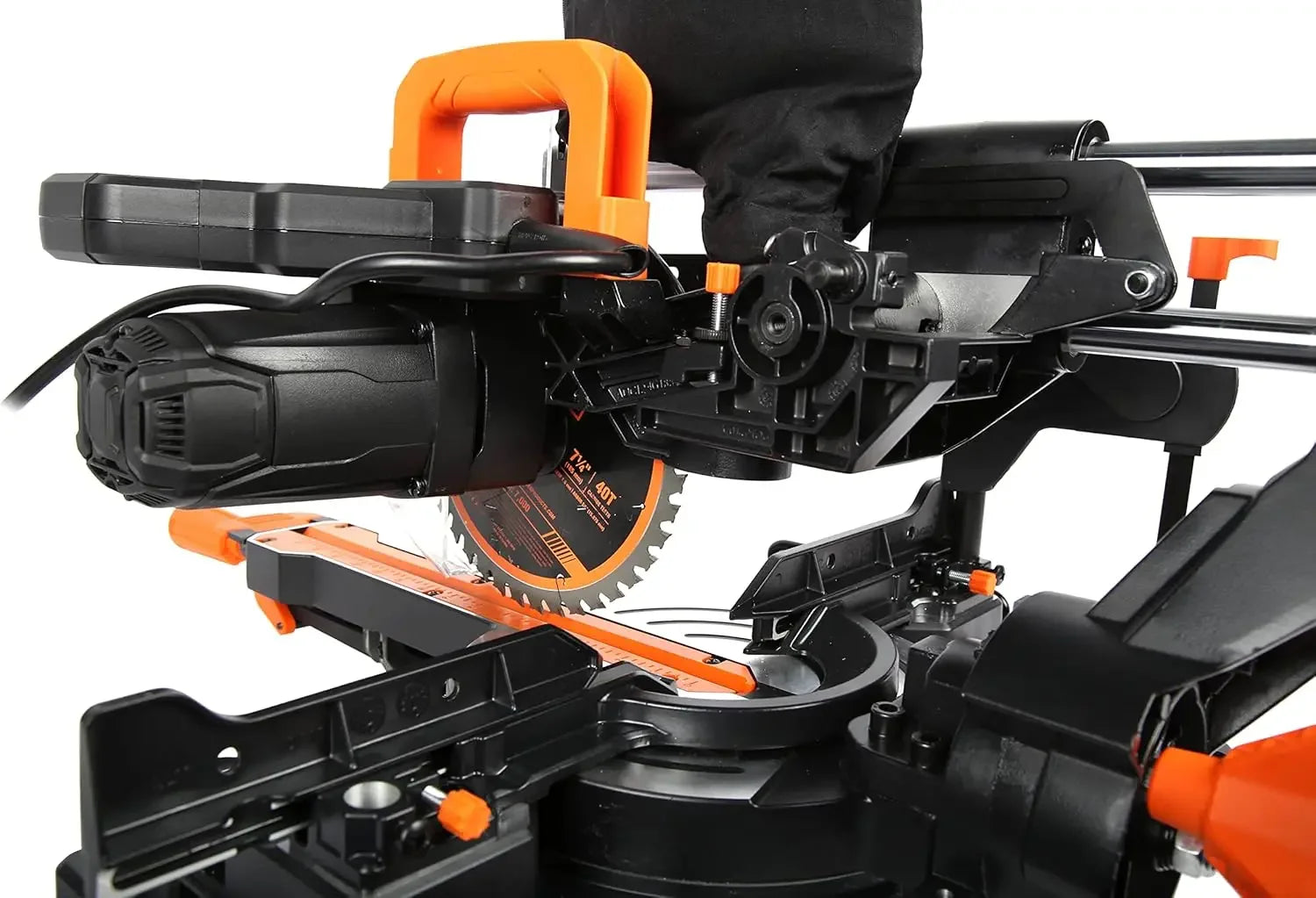 MM0713 9.5-Amp 7.25-Inch Single Bevel Compact Sliding Compound Miter Saw with LED Cutline Guide, Black