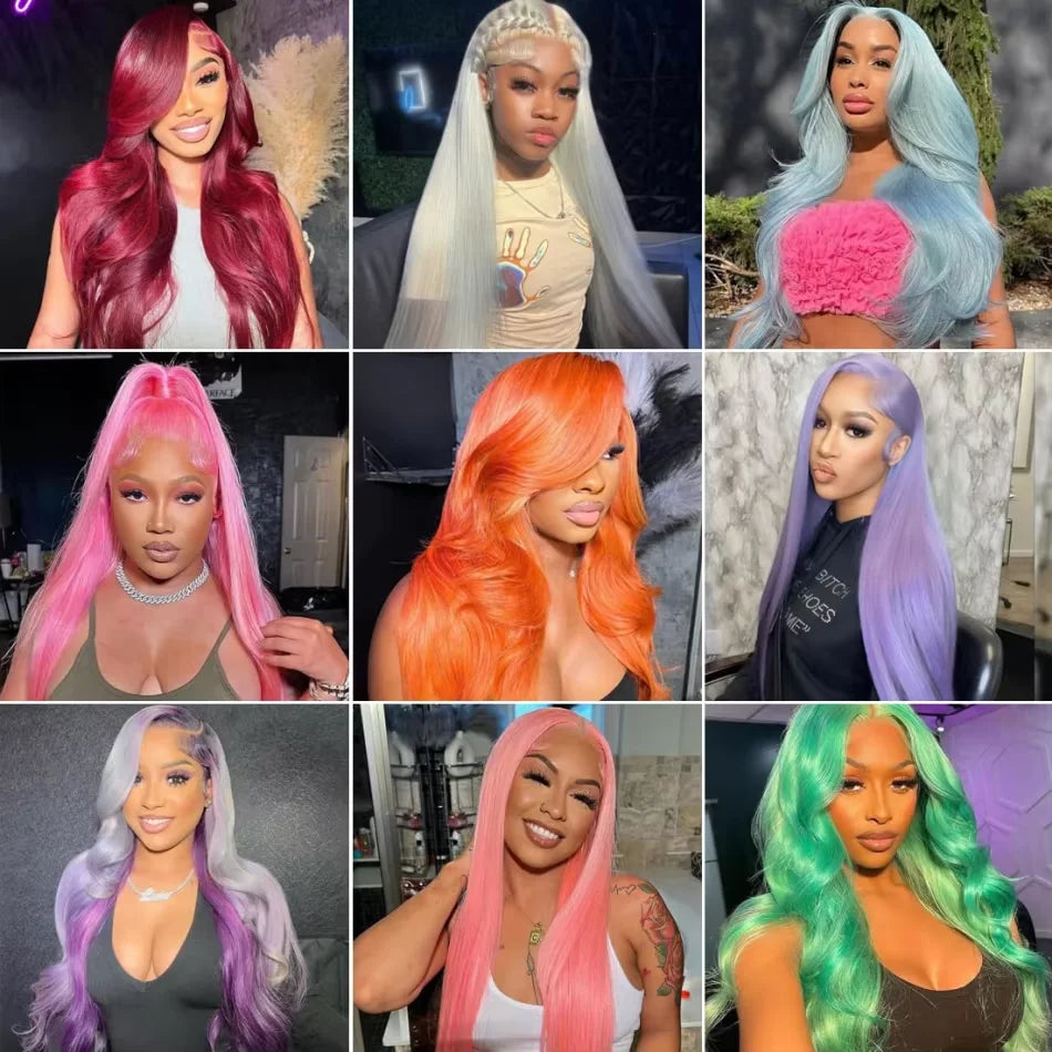 250% Density Human Hair Wig 613 Honey Blonde Colored Lace Front Wigs Straight Human Hair 13x6 HD Lace Frontal Wig