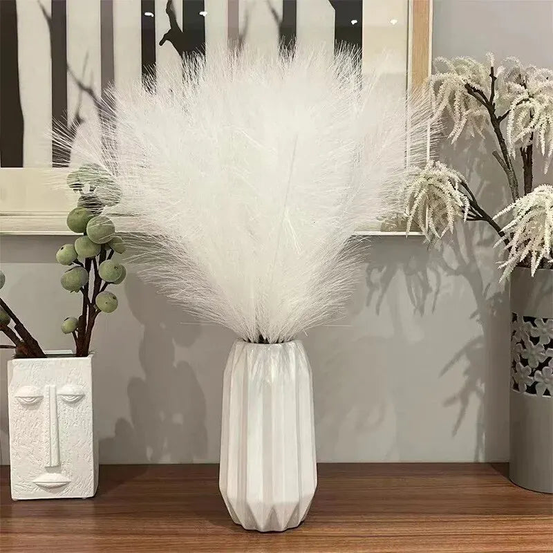 10PCS Artificial Pompous Grass/ Pompous Branches/ Fake Fluffy Stems/ Plants Vase Filler for Home Boho Decor Flower Arrangement