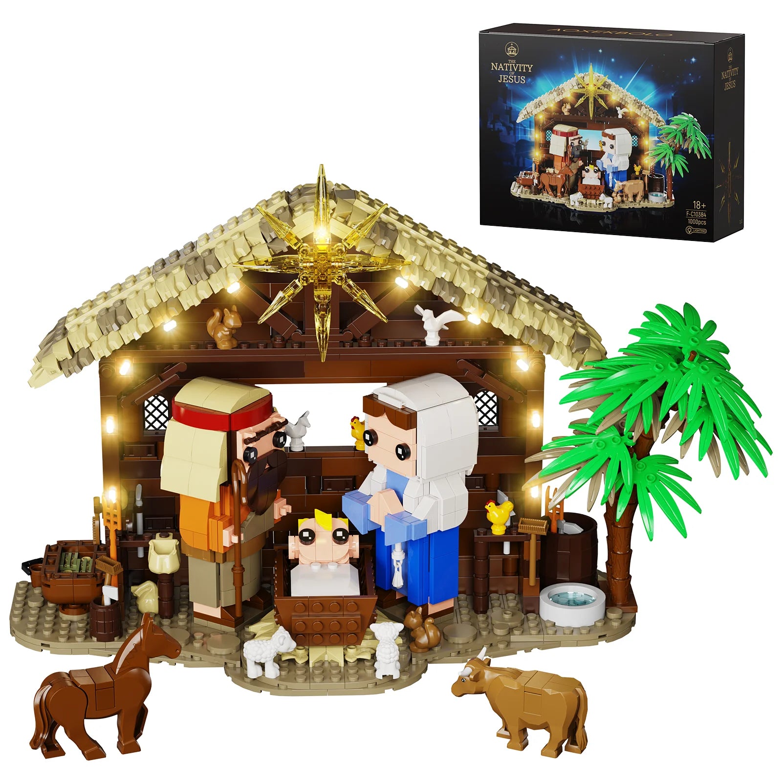 Jesus Building Block Set/ Home Decor/ The Nativity Building Toy of Faith Series, Bible Story Jesus Figures /Model Room Decoration
