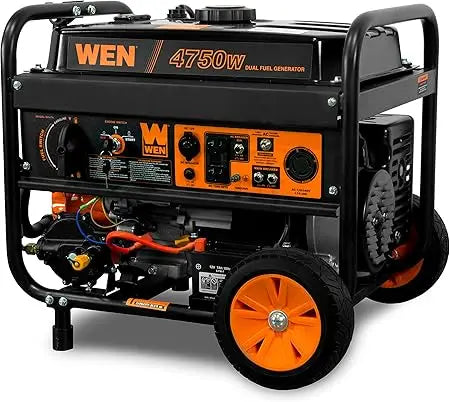 4750-Watt Dual Fuel Portable Generator, 120V/240V, with Wheel Kit and Electric Start (DF475T)