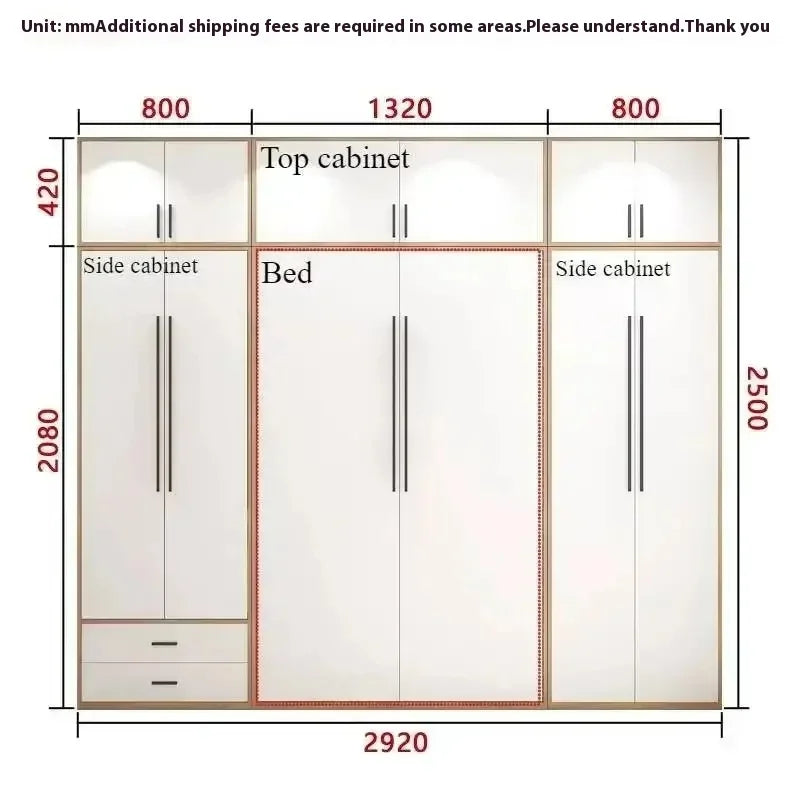 Full Murphy Bed with Closet Organizer with Drawers Full Size Bed Space-Saving Sleeping Arrangement for Multipurpose Room