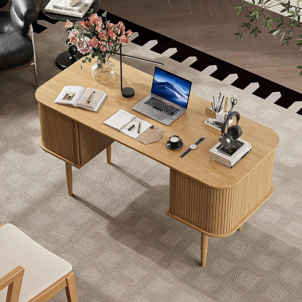 NEW 55" Modern Writing Desk , Wood Home Office Desk , Computer Desk for Home Office, Living Room, Home Study Table