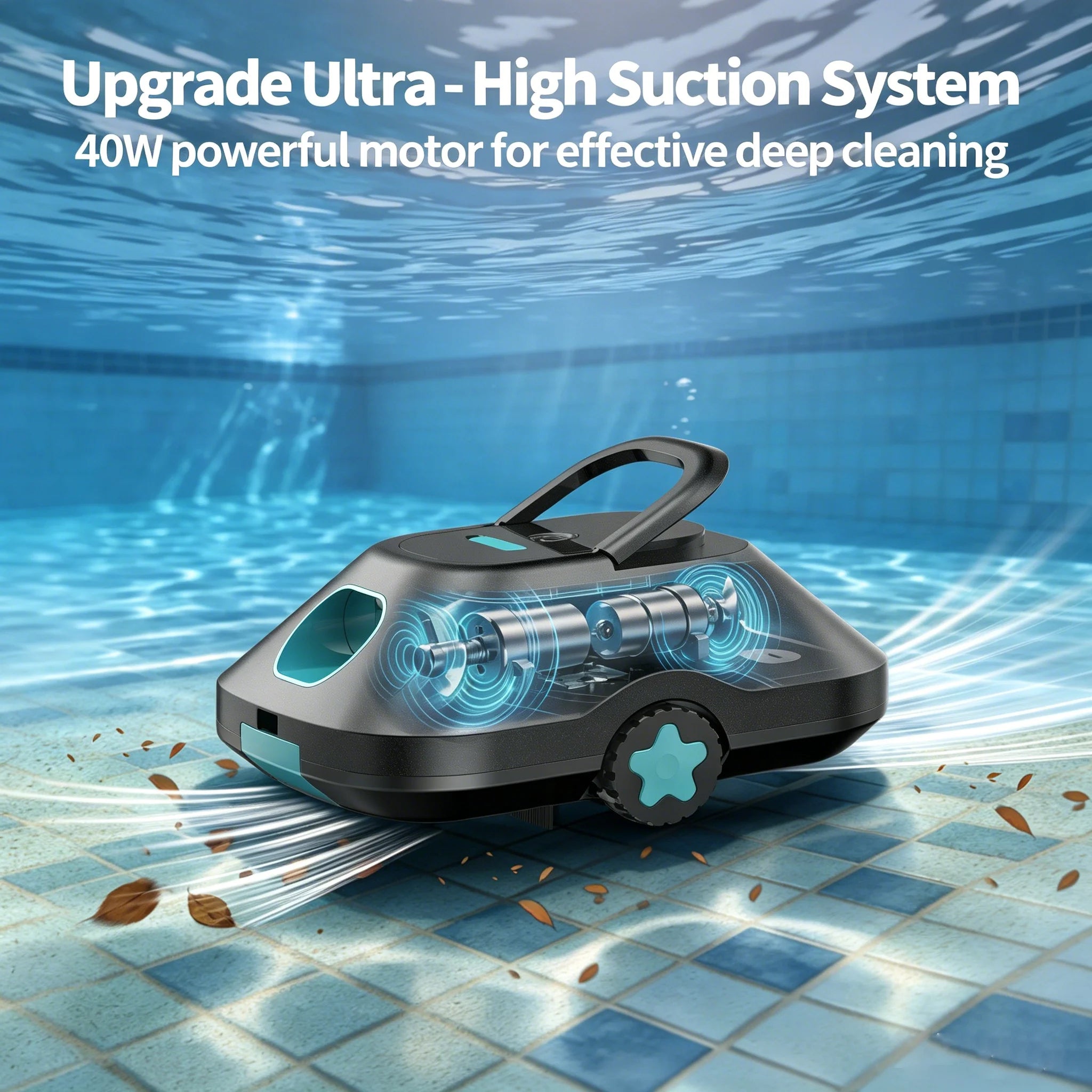 2026 Upgraded Robotic Pool Cleaner/ 210 Mins Runtime/ Smart Path Planning/Auto-Parking Automatic Pool Vacuum for Above Ground/ Inground Pools, 2200 Sq .Ft Coverage