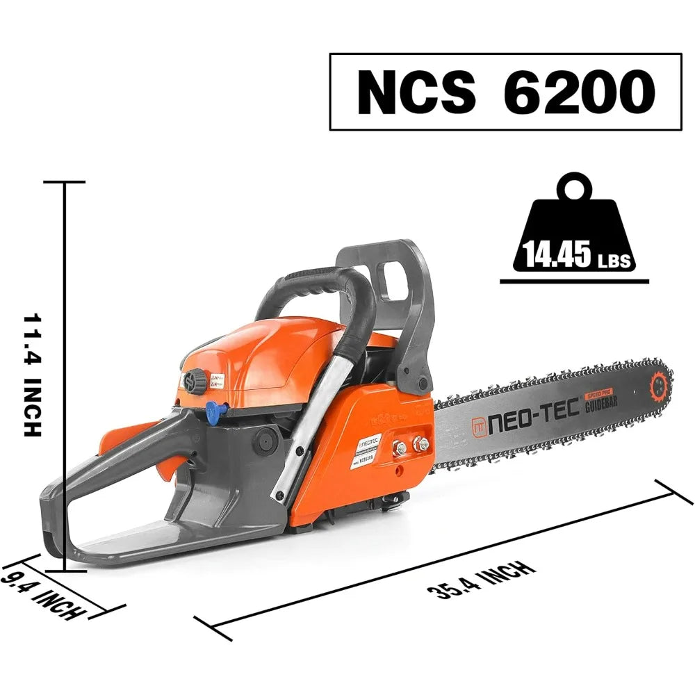 20-Inch 62CC Gas-Powered Chain Saw for Outdoor Wood Cutting
