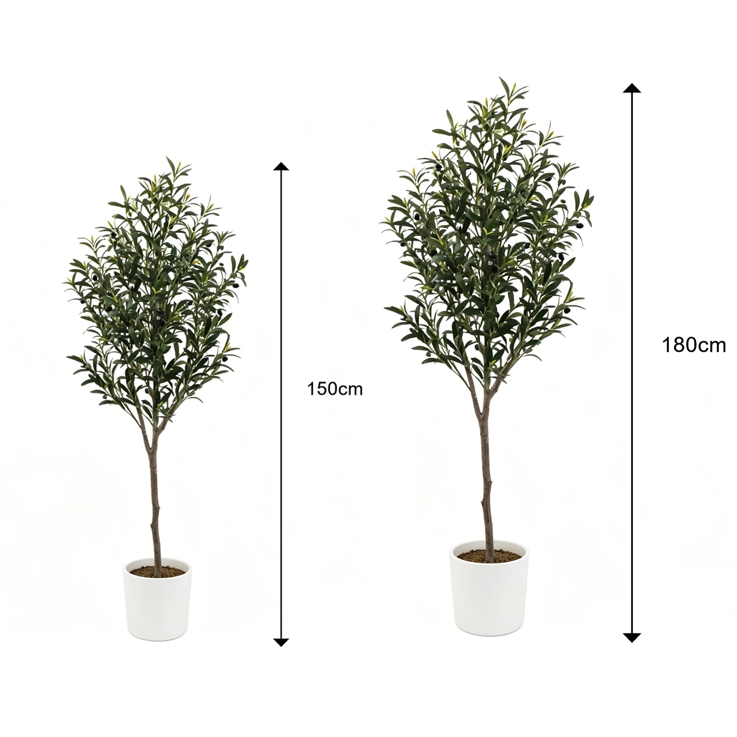 Artificial Olive Tree with Planter, Realistic Faux Silk Plant with Wood Trunk & Lifelike Fruits, Tall Fake Potted Olive Tree for Home/ Office/ Living Room Decor