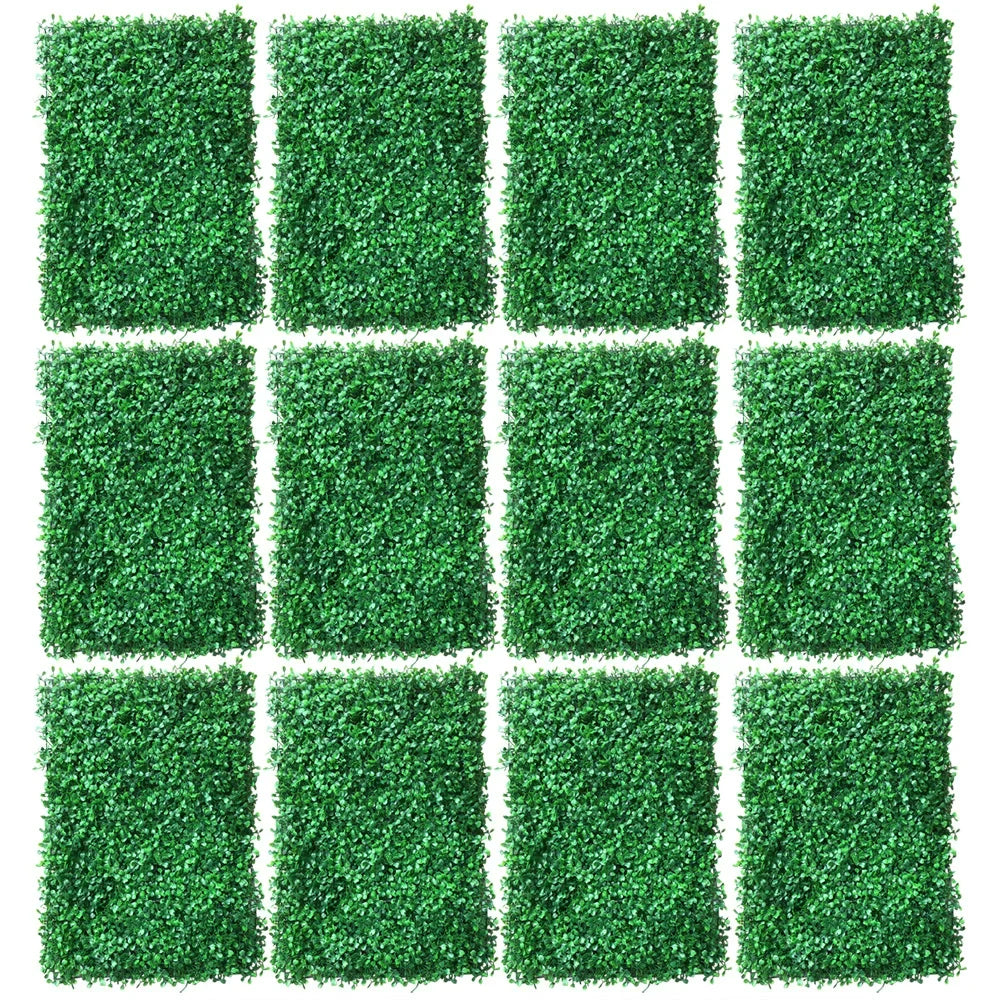 12Pcs 60x40cm Artificial Hedge Screen Privacy Fence /Faux Plant Leaves/ Panels Boxwood Grass for Home Garden Decor/ Yard /Wall Decor