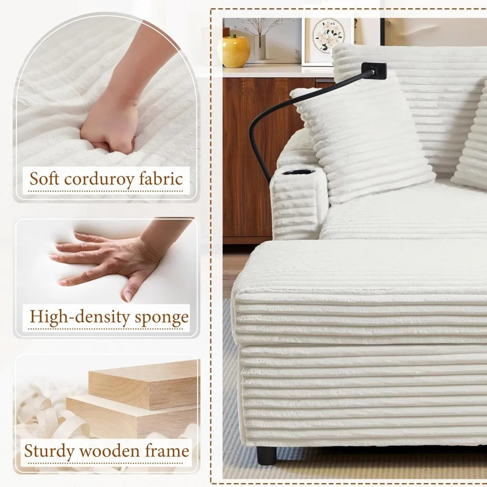 Accent Chair with Storage Ottoman