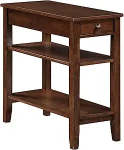 Customizable-American Heritage Chairside End Table With Drawer 23.5" - Classic Living Room Table With Storage Shelf, Bedroom Night Stand