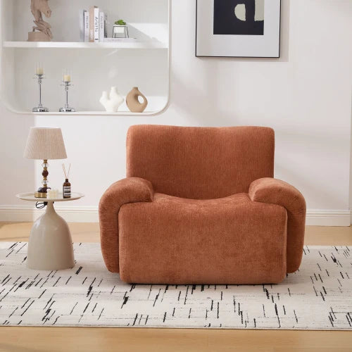 42" Wide Deep Seat Lounge Chair - Orange Upholstered Boneless Accent Chair Living/Bedroom