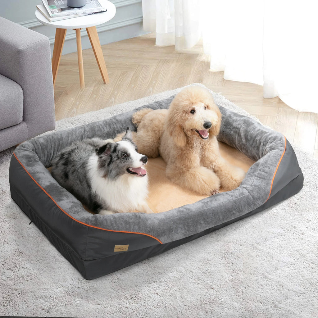 Large Dog Bed Soft/ Comfortable Anti Allergy Warm Fleece Removable Washable Cover Pet Bed/ Waterproof