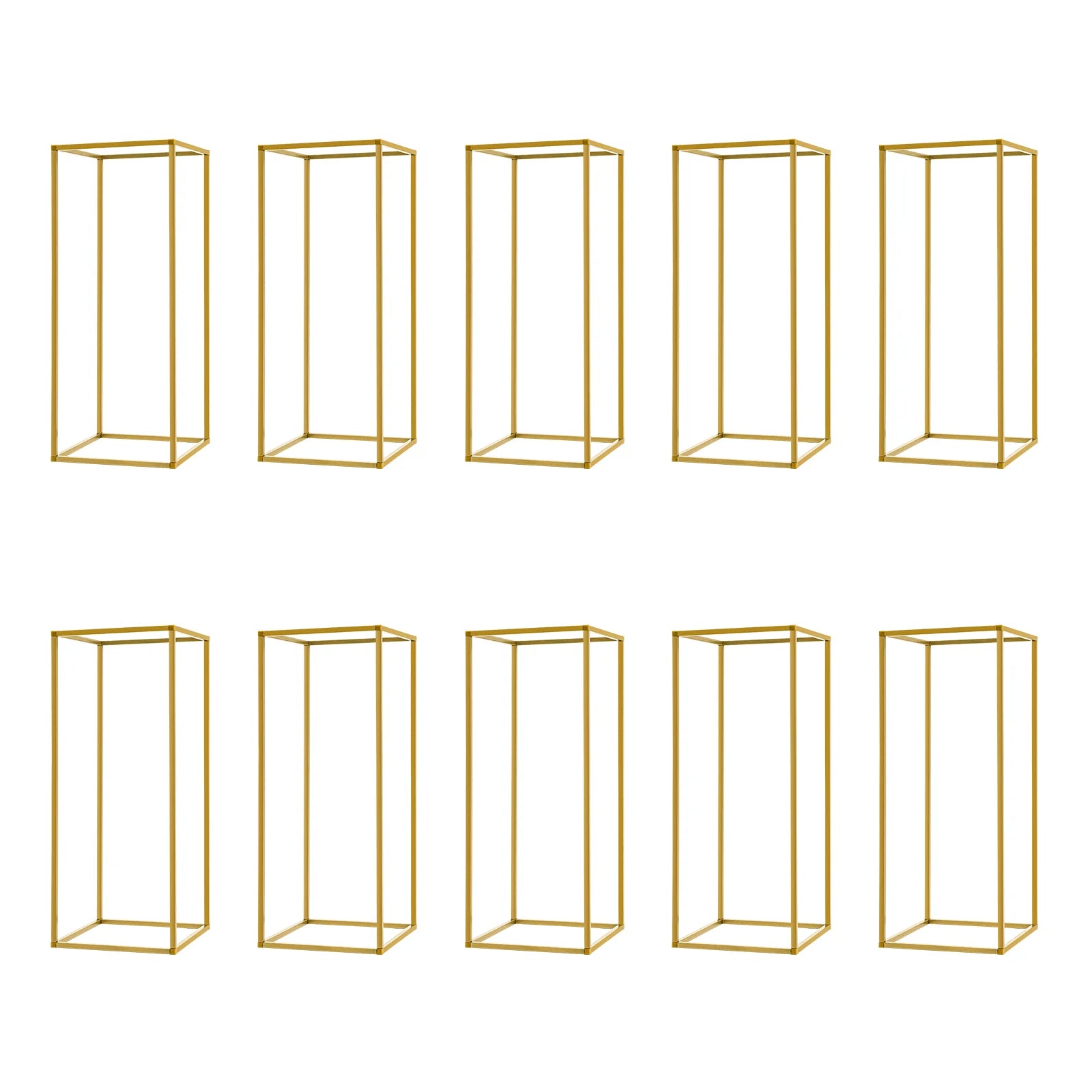 10PCS Metal Geometric Flower Vase Stand Gold Wedding Flower Stand 23.62inch Tall with Hammer for Party Table Centerpieces Events