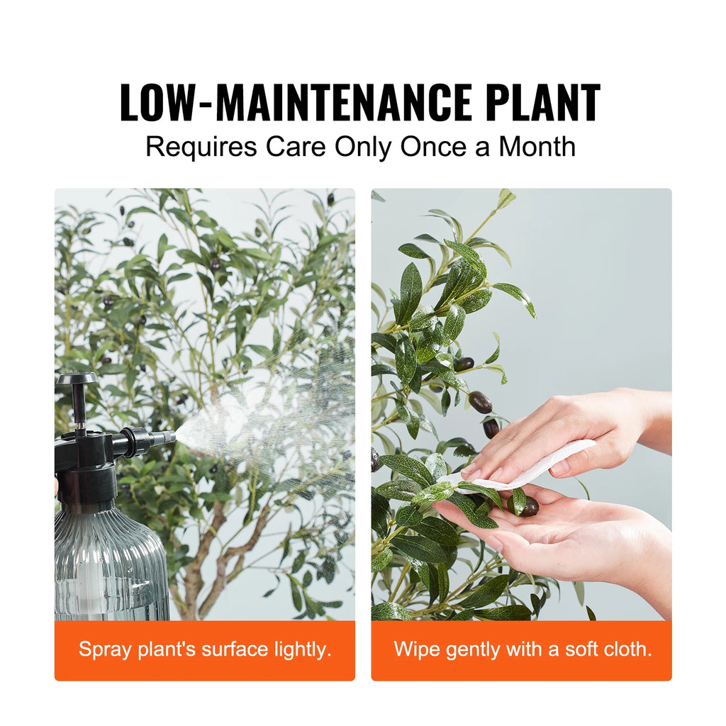 Artificial Olive Tree 4/5/6FT Tall Faux Plant/ Secure PE Material/ Anti-Tip Tilt Protection Low-Maintenance Tree for Home
