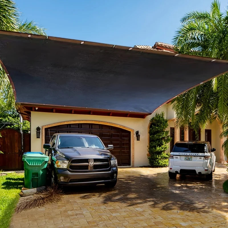 Black High-Density Polyethylene Sunshade Sail - Professional Anti-UV Design, 85%, Suitable for Terrace, Pergola, Courtyard