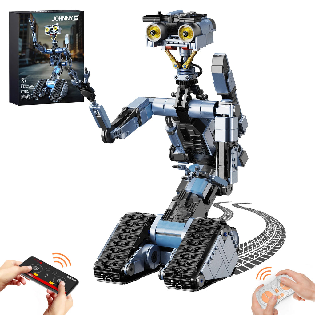 Johnny 5 Robot Building Blocks Set with Remote Control Creative Machine Home Decoration/ Room Desktop Ornament/ Christmas Gifts for Adult